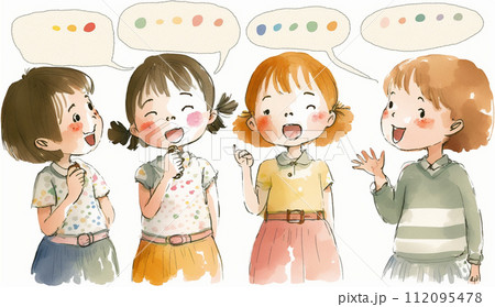 仲良くおしゃべりをしている子供達