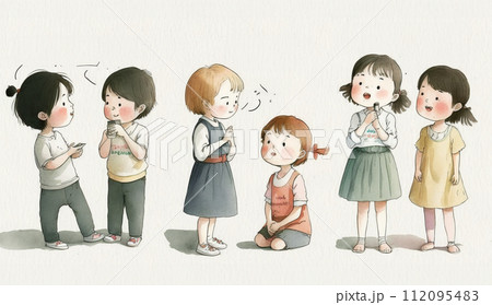 仲良くおしゃべりをしている子供達