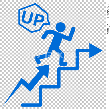 努力して業績や成績を上げてステップアップする人物のイラスト 努力して業績や成績を上げてステップアップする人物のイラスト 112095977