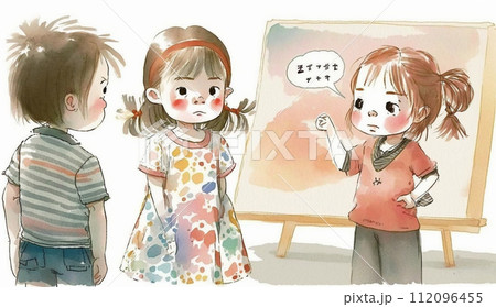 子供達のちょっとした諍い：口達者なおませな女の子