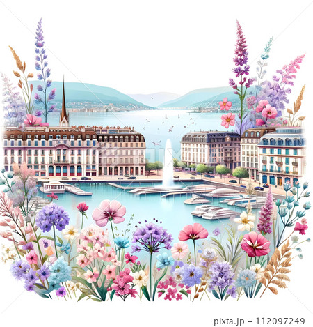 Geneva city in spring Geneva city in spring 112097249