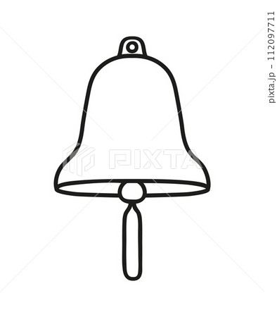 Navy ship bell, simple style maritime flat silhouette icon 112097711