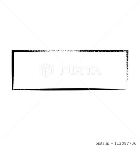 Frame rectangle elongated element, outline border grunge shape icon, decorative doodle for design in vector illustration 112097736