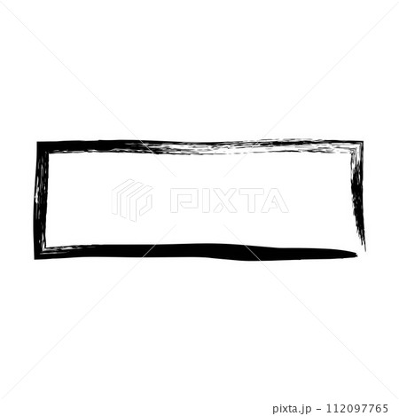 Frame rectangle elongated element, outline border grunge shape icon, decorative doodle for design in vector illustration 112097765