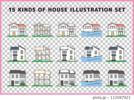 Housing and real estate related illustration material set Housing and real estate related illustration material set 112097921