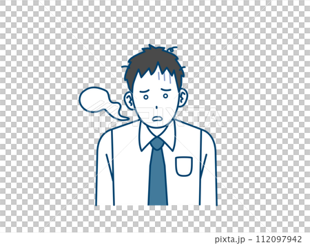 Illustration of a young office worker who is shocked and dazed 112097942
