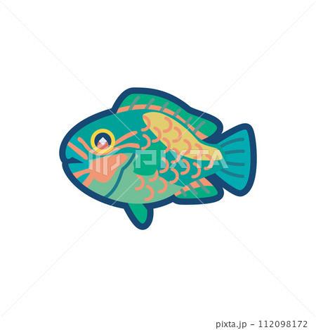 かわいいハゲブダイのイラスト 112098172