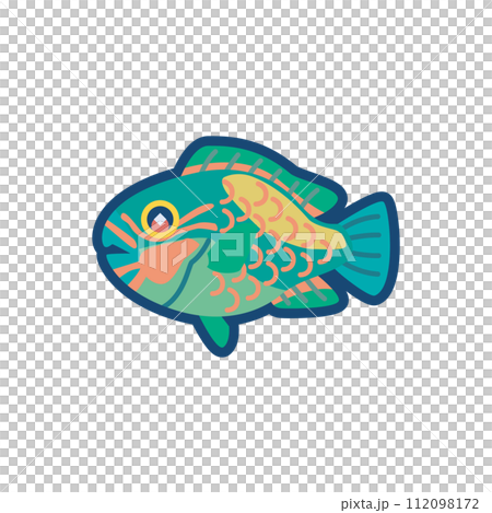 かわいいハゲブダイのイラスト 112098172