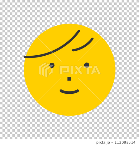 微笑圖示/表情符號 - 簡單可愛的表情設計素材 112098314
