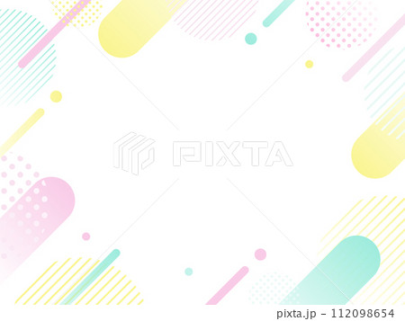 カラフルな幾何学模様の背景素材 112098654