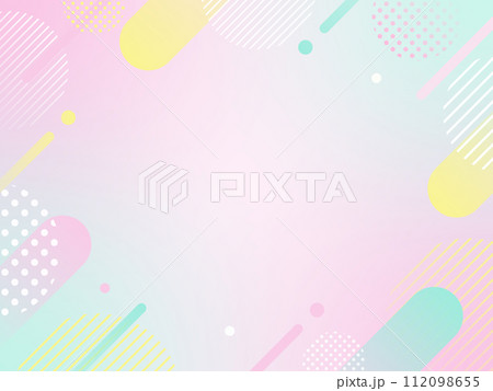 春　カラフル　ポップ 　グラデーション背景	 112098655