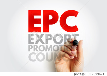 EPC Export Promotion Council - institution in the development and promotion of export trade in the country, acronym text concept background EPC Export Promotion Council - institution in the development and promotion of export trade in the country, acronym text concept background 112099621