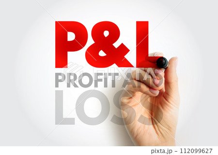 P and L - Profit and Loss acronym, business concept background 112099627