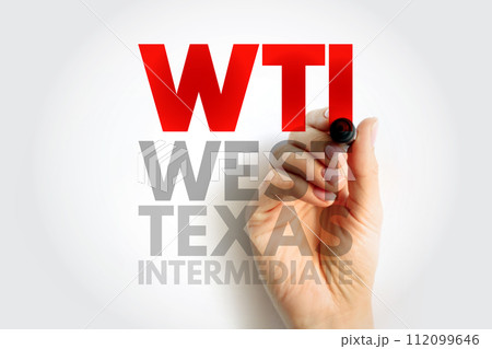WTI West Texas Intermediate - light, sweet crude oil that serves as one of the main global oil benchmarks, acronym text concept background 112099646