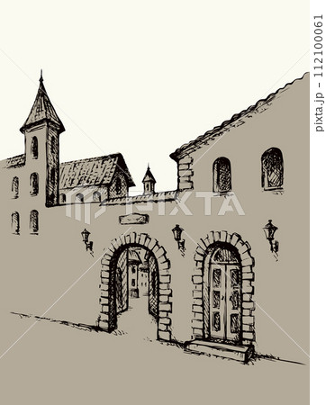 Old street. Vector drawing 112100061