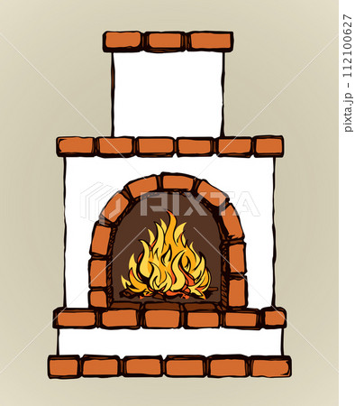 Old Russian stove. Vector drawing 112100627