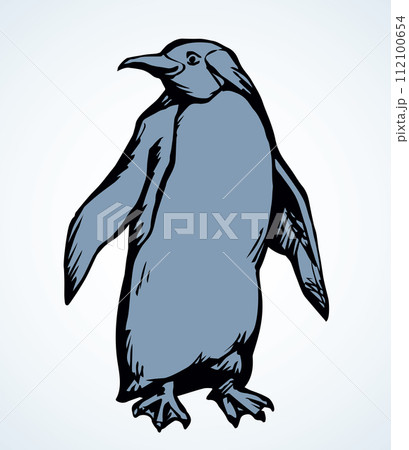 Penguin on the ice. Vector drawing Penguin on the ice. Vector drawing 112100654