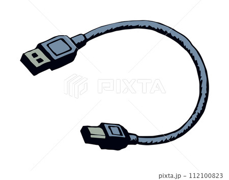 Cord for charging the phone. Vector drawing Cord for charging the phone. Vector drawing 112100823