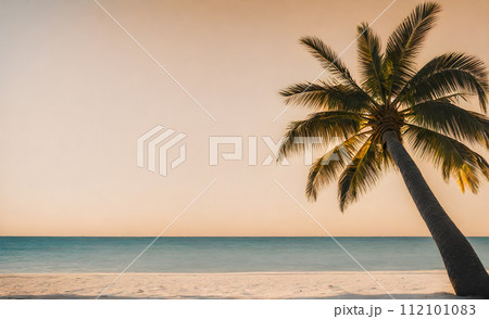 Tranquil Azure Ocean Beach Scene 112101083