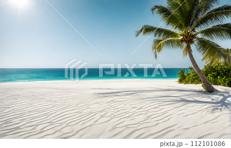 Tranquil Azure Ocean Beach Scene 112101086