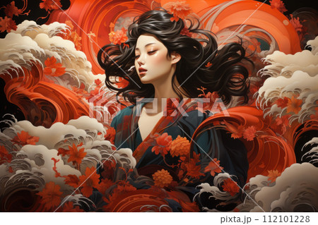 AI-generated content. Asian woman. Generated with AI 112101228