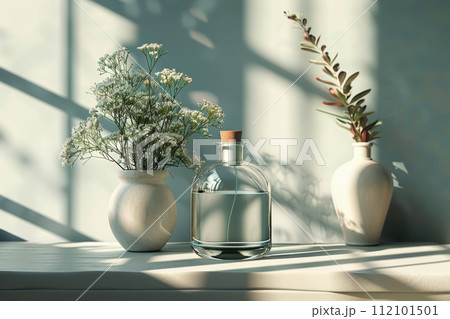 AI-generated content. Mockup luxury perfume bottle. cosmetic concept. Generative AI 112101501