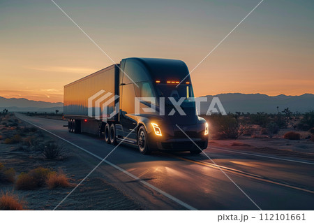 AI-generated content. Delivery and logistics concept for the future, Transportation concept background. generative AI 112101661