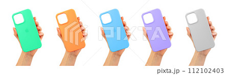Berlin Germany January 21 2024 Phone case mockup set, bright protector and phonecase ray mockup 112102403