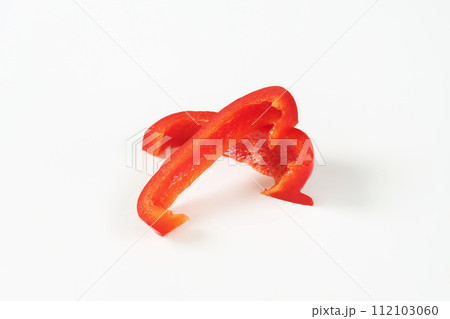 Two slices of red bell pepper 112103060