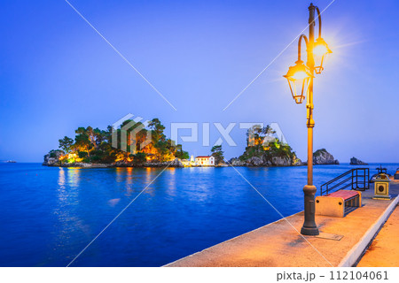 Parga, Greece. Beautiful colorful coastal town in Epirus, Greek holidays. 112104061