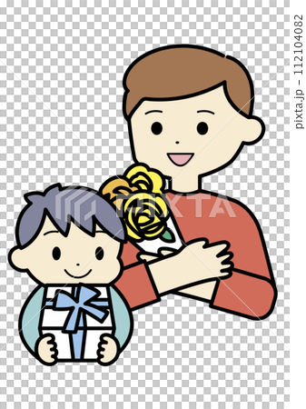 Father's Day: Boy giving a present to his father 112104082