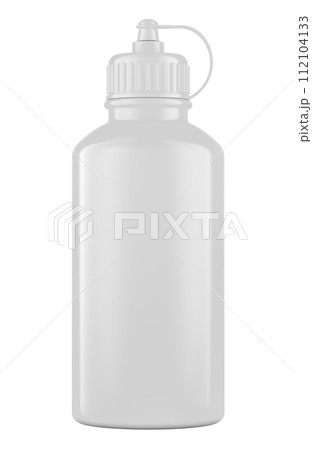 White Squeeze Bottle with Nozzle Cap. 3D rendering White Squeeze Bottle with Nozzle Cap. 3D rendering 112104133