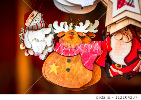 Sibiu, Romania. Winter decoration Christmas Market, Transylvania travel destination. Sibiu, Romania. Winter decoration Christmas Market, Transylvania travel destination. 112104237