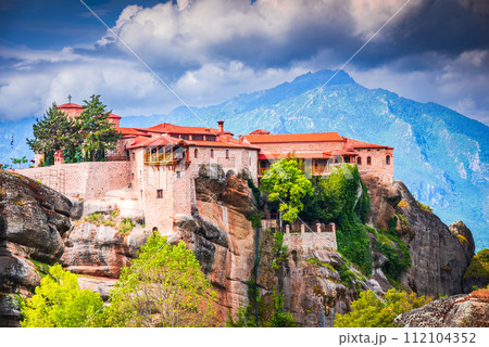 Meteora, Greece. Monastery of Varlaam, world Greek heritage. 112104352