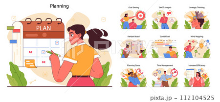 Planning and organization of tasks on board...のイラスト素材 [112104525] - PIXTA