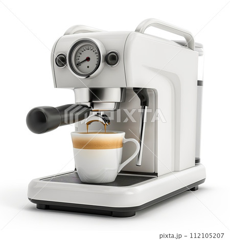 AI-generated content. Coffee machine on a white background 112105207