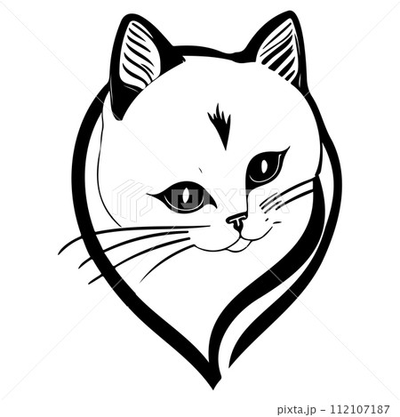 cat love valentine heart illustration sketch draw cat love valentine heart illustration sketch draw 112107187
