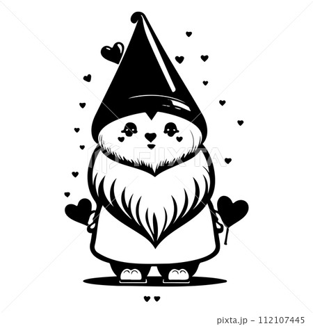 gnome love valentine illustration sketch draw black gnome love valentine illustration sketch draw black 112107445
