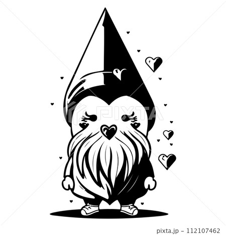 gnome love valentine illustration sketch draw black gnome love valentine illustration sketch draw black 112107462