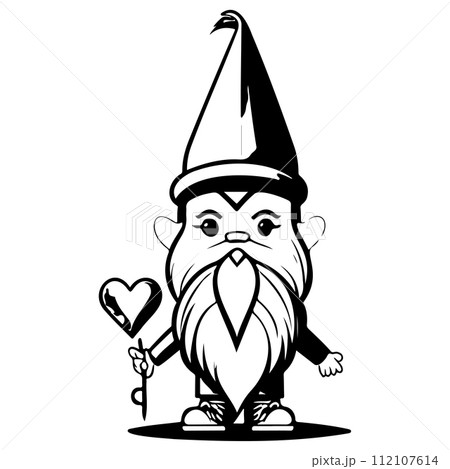 gnome love valentine illustration sketch draw black gnome love valentine illustration sketch draw black 112107614