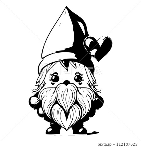 gnome love valentine illustration sketch draw black gnome love valentine illustration sketch draw black 112107625