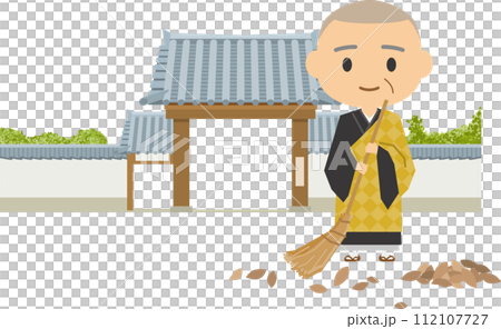 三門前僧侶掃地的插圖 112107727