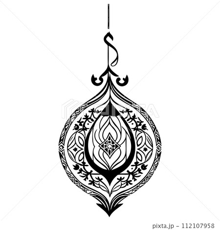 Ramadan Hanging lamp black illustration sketch draw black Ramadan Hanging lamp black illustration sketch draw black 112107958