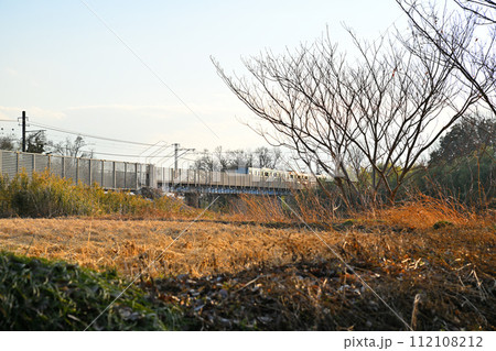 冬の田園を走る電車 川越線 冬の田園を走る電車 川越線 112108212