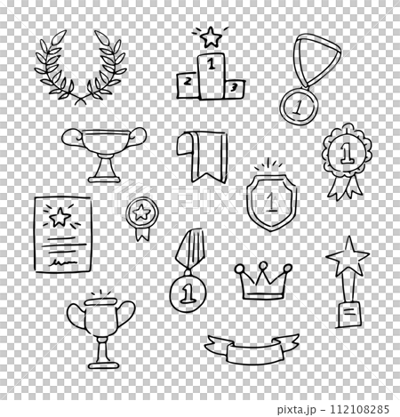 Hand-drawn ranking material set Hand-drawn ranking material set 112108285