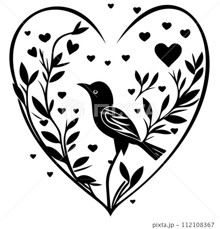 bird valentine heart love illustration draw bird valentine heart love illustration draw 112108367
