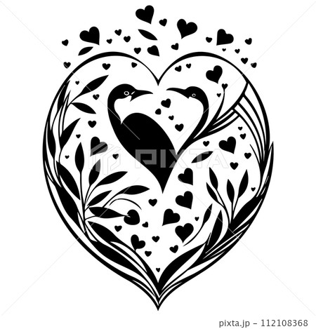 bird valentine heart love illustration draw bird valentine heart love illustration draw 112108368