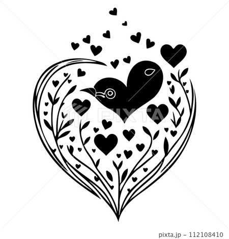 bird valentine heart love illustration draw bird valentine heart love illustration draw 112108410