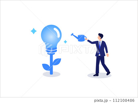 アイデアを育てるビジネスマン アイデアを育てるビジネスマン 112108486