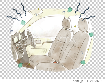汚れている自動車の車内 112108610